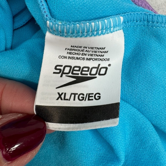 Speedo Multi Colored Swimsuit Girls Size XL Racer Back - Picture 3 of 10